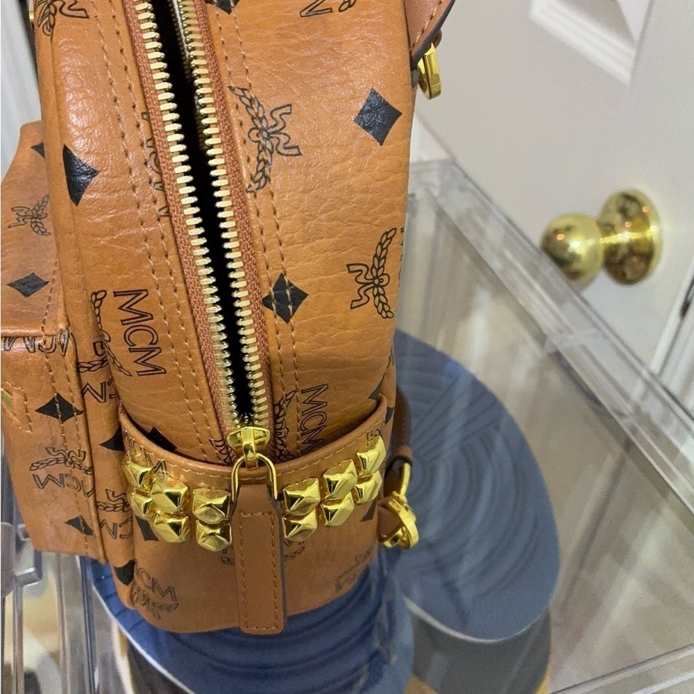 MCM Cognac Backpack with Black Accents - Picture 5 of 6